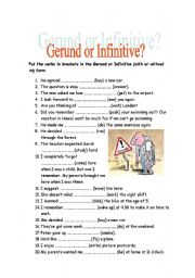 English Worksheet: Gerund or Infinitive?