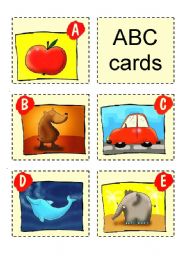 English Worksheet: ABC CARDS + GAMES - 1/3