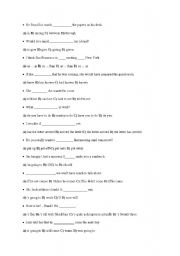 English Worksheet: Intermediate grammar revision