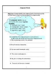 English Worksheet: compound words
