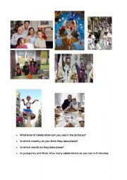 English Worksheet: celebrations