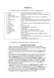 English Worksheet: Reading UK summer music festival