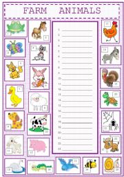 English Worksheet: Farm Animals 