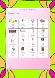 English Worksheet: fURNITURE VOCABULARY