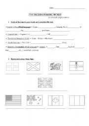 English Worksheet: The English speaking world