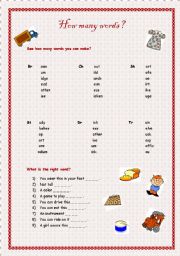 English worksheet: How many words?