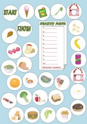 English Worksheet: Healthy Food Board Game