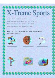 English worksheet: X-Treme Sports (1)
