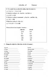 English Worksheet: Adverbs of manner