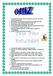 English Worksheet: General Quiz