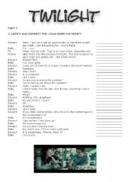 English Worksheet: Twilight 