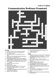 English Worksheet: Fawlty Towers - Comm. Problems Crossword