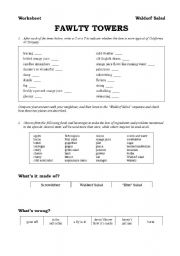 English Worksheet: Fawlty Towers - Waldorf Salad