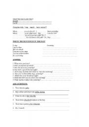 English worksheet: WRITTEN TEST