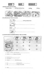 English Worksheet: LIKE DOING 