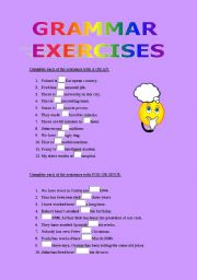 English worksheet: EXERCISE 3