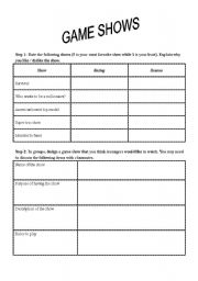 English worksheet: Game Shows