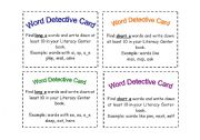 Word Detective Cards 