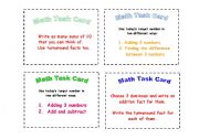 English Worksheet: Math Task Cards
