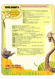 English Worksheet: MADAGASCAR MOVIE SEGMENT 2 -1/2- DUE TO SIZE.