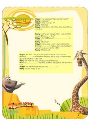 English Worksheet: MADAGASCAR MOVIE SEGMENT 2- SCRIPT-2/2