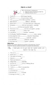 English Worksheet: Adjectives or adverbs?