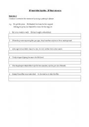 English Worksheet: Participle Phrases (With Answers)