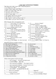 English Worksheet: Question Words