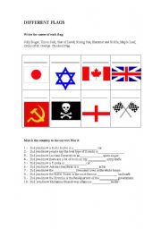 English worksheet: Different Flags