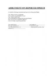 English Worksheet: worksheet based on the concept of reported speech
