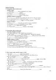 English Worksheet: Quantifiers (Some, any, no, a lot, a few, a little)