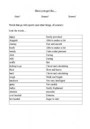 English Worksheet: Sport adjectives