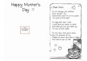 English Worksheet: Mothers Day CUP OF TEA   Card  Craft instruction  set 3 pages 