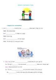English worksheet: PRESENT CONTINUOUS TENSE
