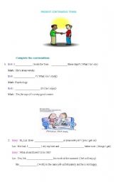 English Worksheet: PRESENT CONTINUOUS TENSE