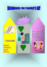 English Worksheet: TEACHERS DAY BOOKMARKS (set 2)