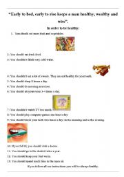 English Worksheet: Should and shouldn`t