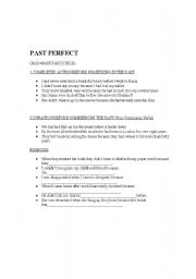 English worksheet: PAST PERFECT&PAST PERFECT CONTINUOUS