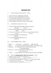 English worksheet: revision test
