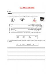 English worksheet: Extra exerciss