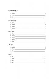 English Worksheet: Introduction questions-pg 3