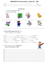 English worksheet: ver to be