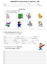 English Worksheet: ver to be