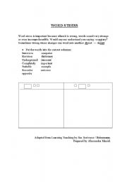 English worksheet: Word Stress