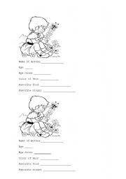 English Worksheet: Mothers identificacion.