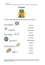 English worksheet: Town Vocabulary