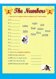 English Worksheet: The Numbers