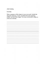 English worksheet: After Reading