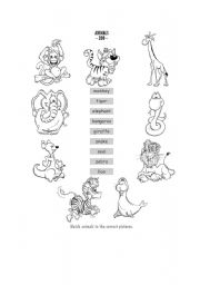 English Worksheet: Animals-zoo