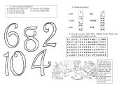 English Worksheet: Numbers and colours